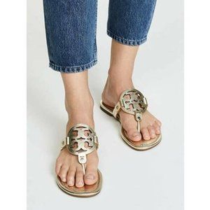 Tory Burch Miller Logo Thong Sandal Spark Gold